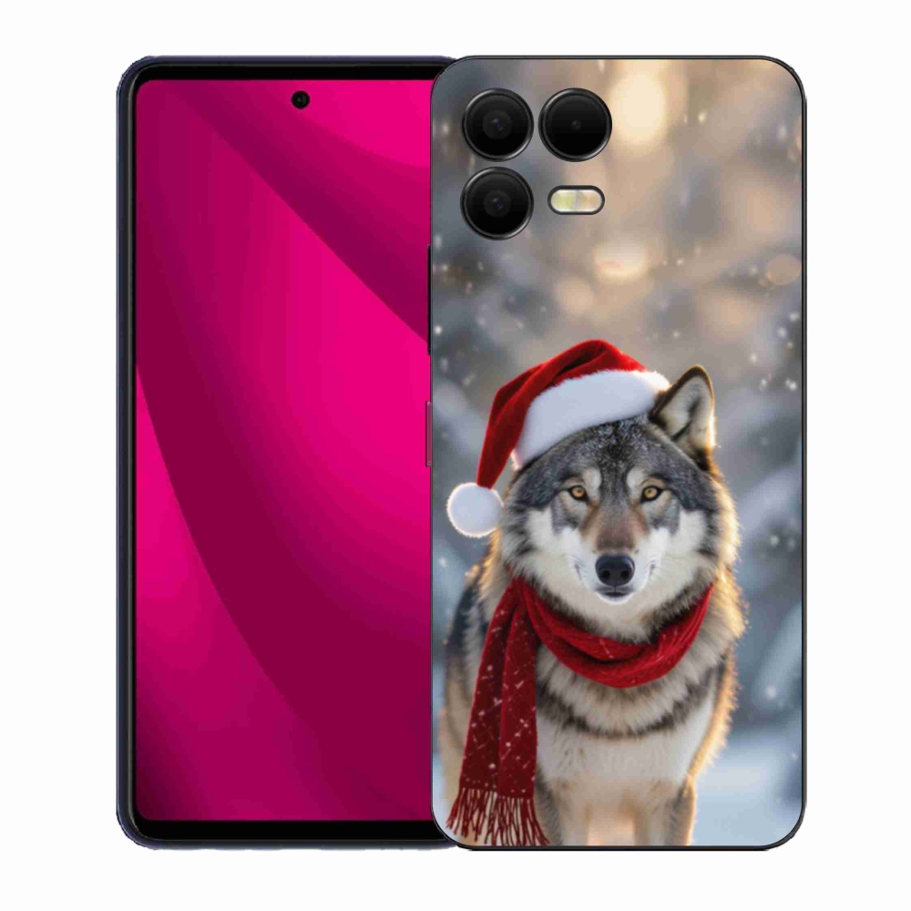 Gél borító mmCase a T phone 3 Pro készülékhez - Karácsonyi farkas