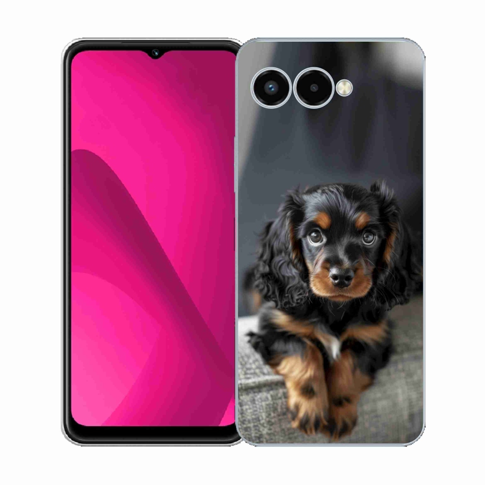 Gél borító mmCase a T phone 3 - aranyos hosszú szőrű tacskóhoz
