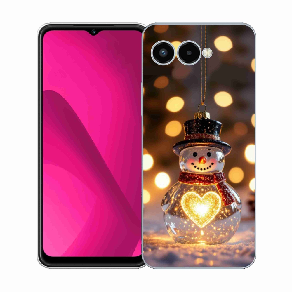 Gél borító mmCase a T phone 3 - karácsonyi hóember számára
