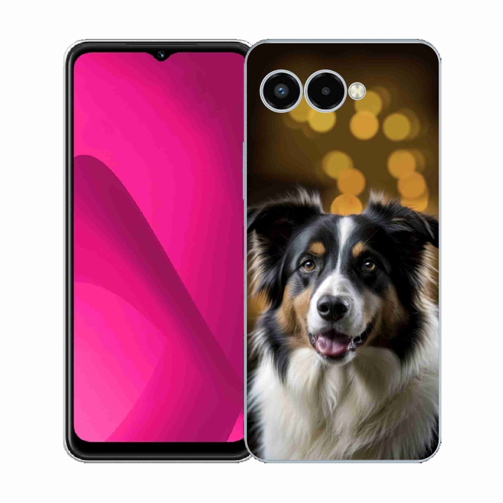 Gél borító mmCase a T phone 3 - mosolygó ausztrál juhászkutya számára