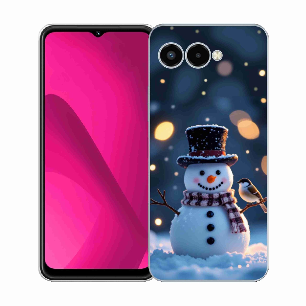 Gél borító mmCase a T phone 3 - karácsonyi hóember számára