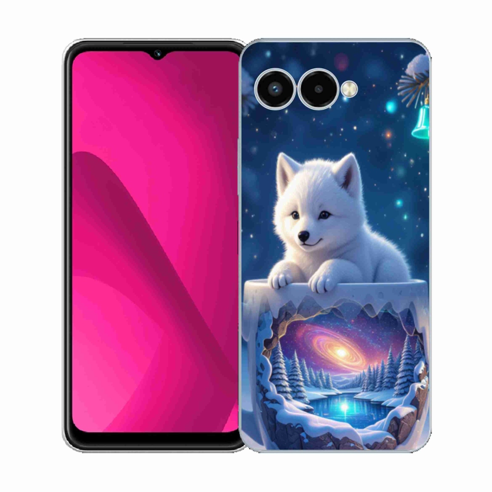 Gél borító mmCase a T phone 3 - Karácsonyi kölyökkutya számára