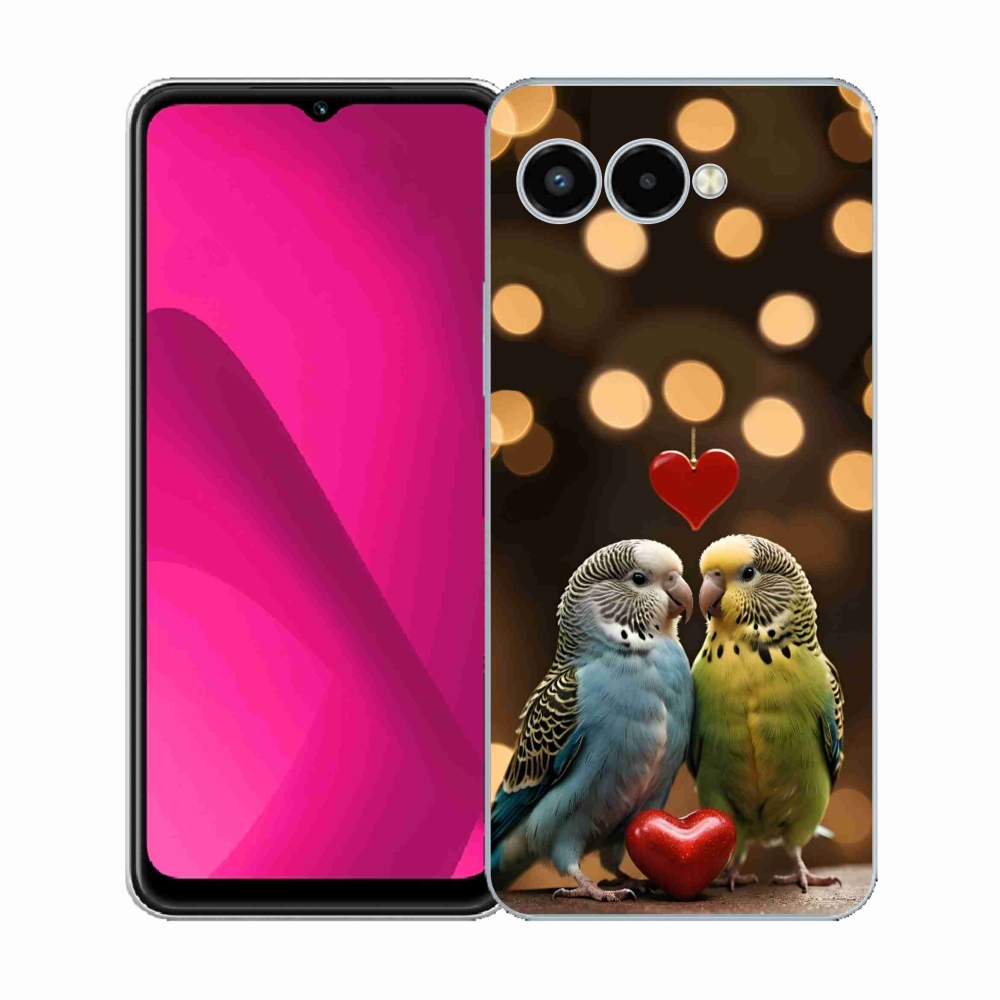 Gél borító mmCase a T phone 3 - szerelmes papagájok számára