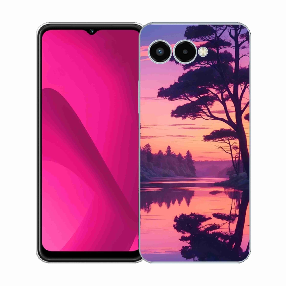 Gél borító mmCase a T phone 3 számára - naplemente a tó felett