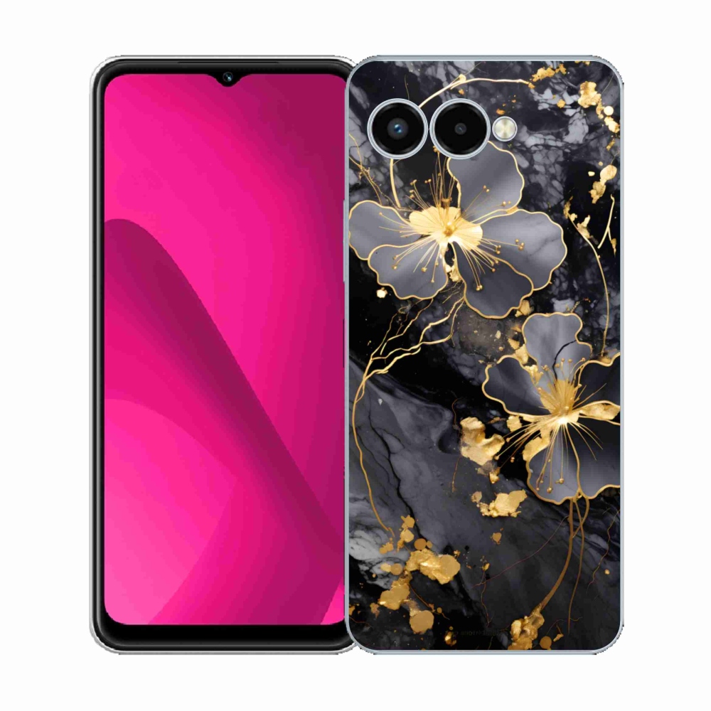Gél borító mmCase a T phone 3 - arany virágokhoz