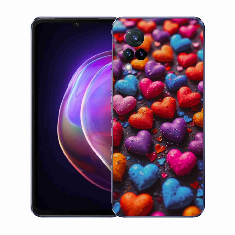 Gél borító mmCase a Vivo V21 4G/5G készülékhez - színes szív