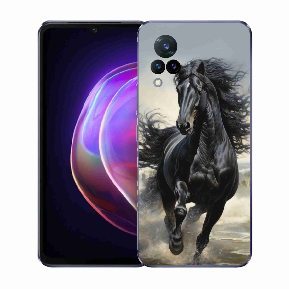 Gél borítás mmCase a Vivo V21 4G/5G - futó fekete ló