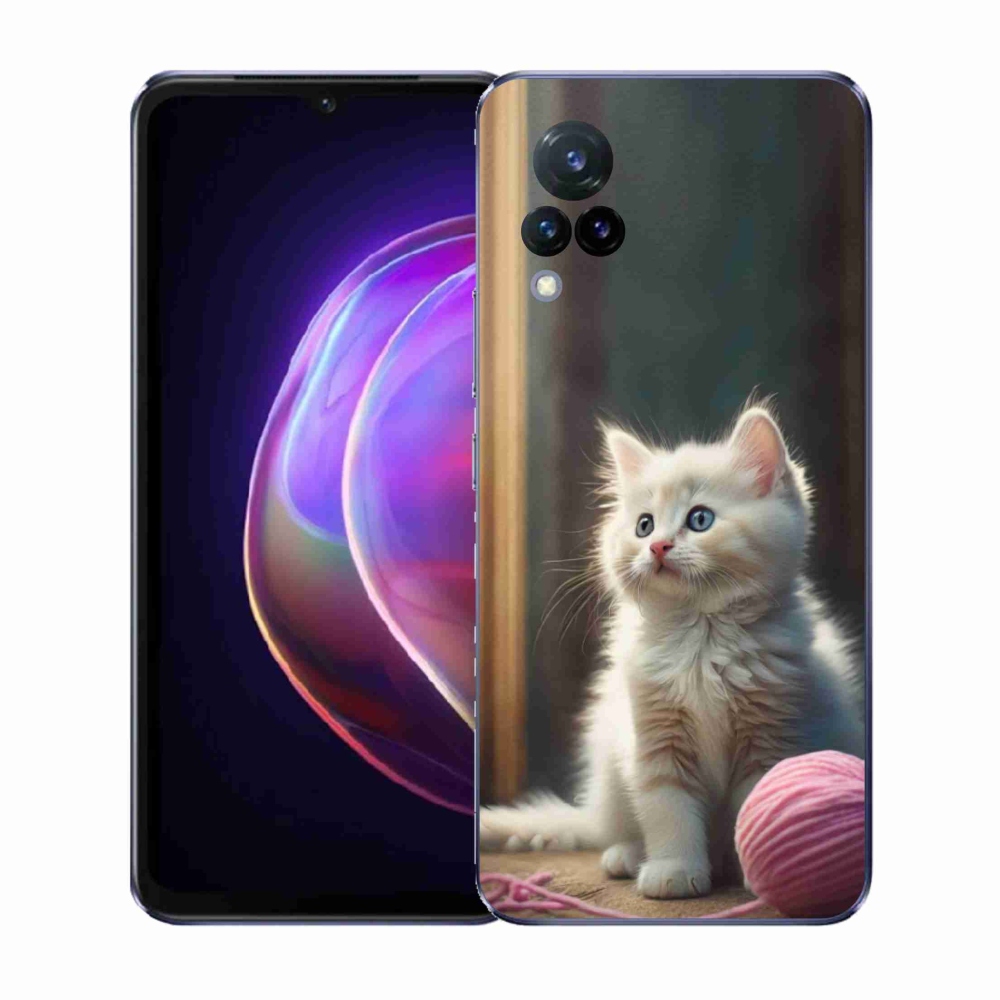 Gél védőhuzat mmCase a Vivo V21 4G/5G készülékhez - fehér cica 2