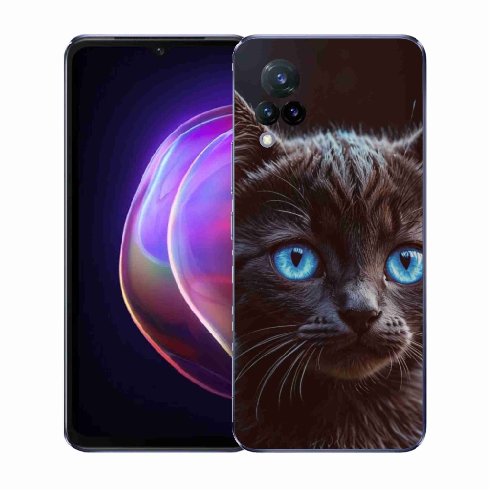 Gél borítás mmCase a Vivo V21 4G/5G készülékhez - fekete cica 2