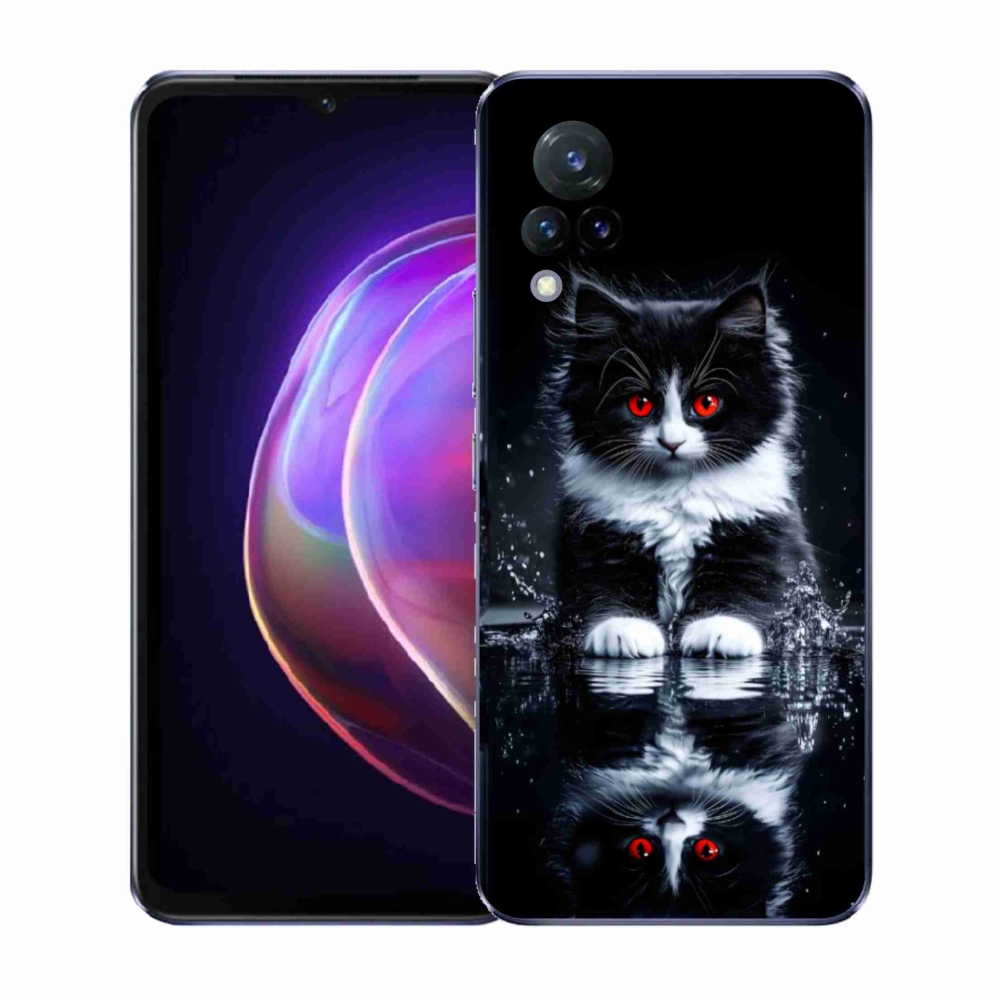 Gél borító mmCase a Vivo V21 4G/5G készülékre - fekete-fehér cica