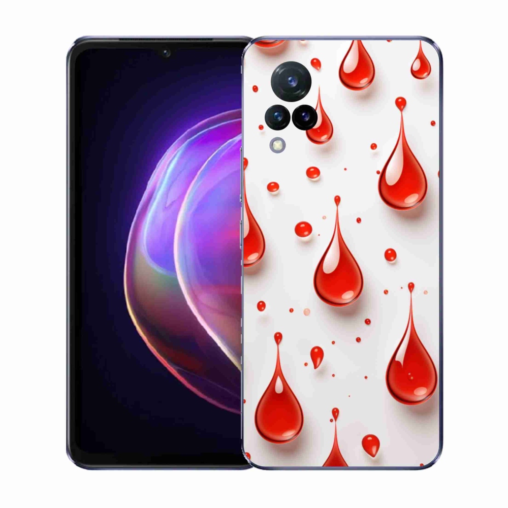 Gél borítás mmCase a Vivo V21 4G/5G-n - piros cseppek