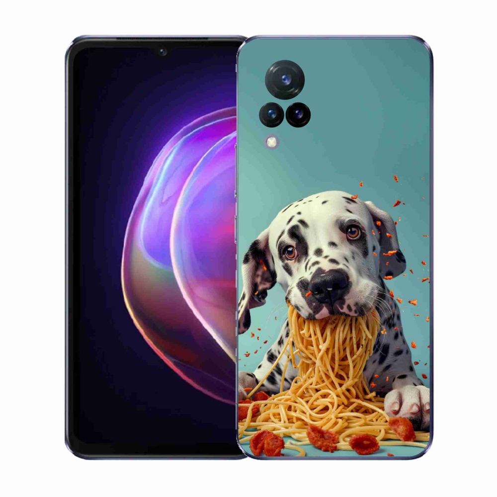 Gél borítás mmCase a Vivo V21 4G/5G készülékhez - Dalmát és spagetti