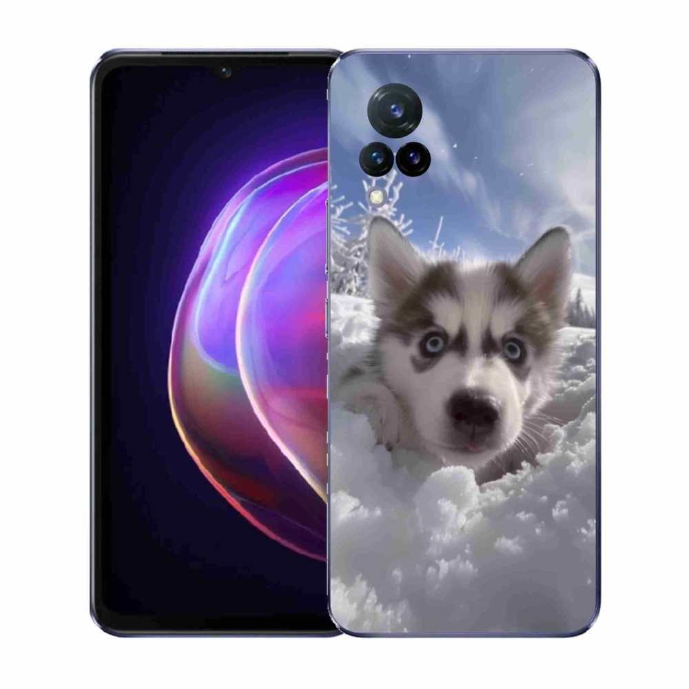 Gél borítás mmCase a Vivo V21 4G/5G-hez - husky a hóban