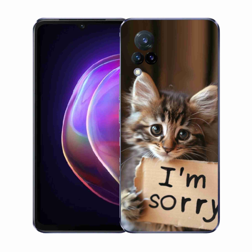 Gél borító mmCase a Vivo V21 4G/5G készülékhez - macska bocsánatkérése
