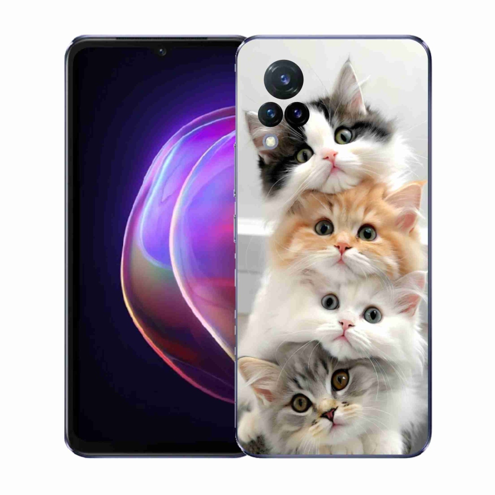 Zselés borítás mmCase a Vivo V21 4G/5G készülékhez - macska csokor