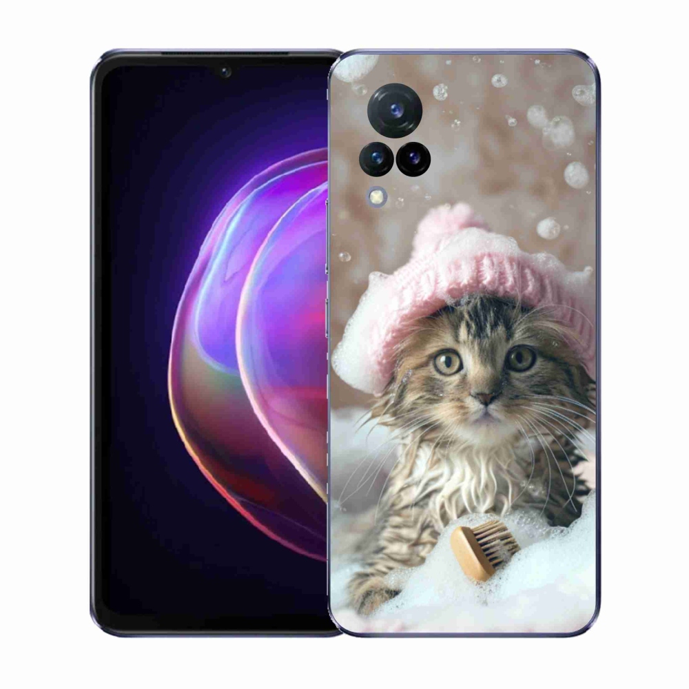 Gél borítás mmCase a Vivo V21 4G/5G készülékhez - cica és fürdő