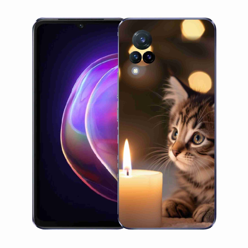 Gél borító mmCase a Vivo V21 4G/5G készülékhez - cica és gyertya