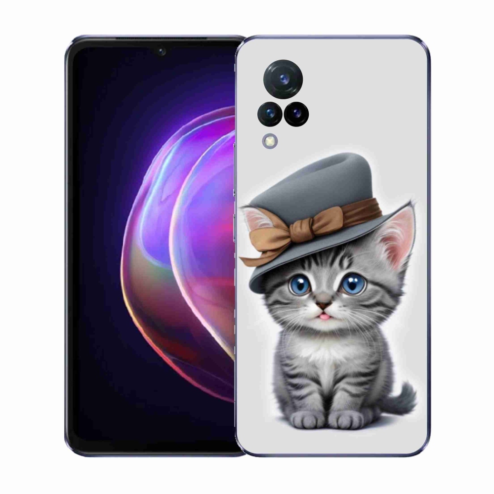 Gél borítás mmCase a Vivo V21 4G/5G készülékhez - cica sapkával