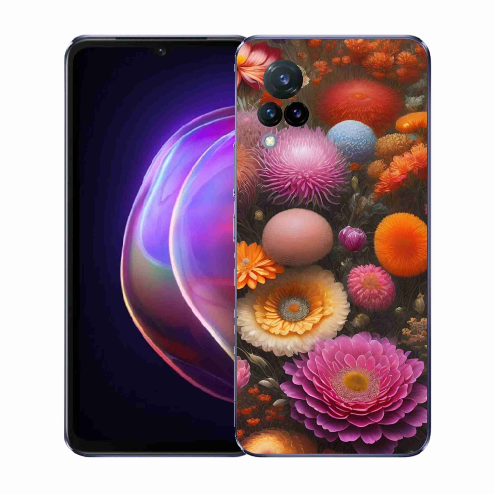 Gélburkolat mmCase a Vivo V21 4G/5G-n - virágos kompozíció