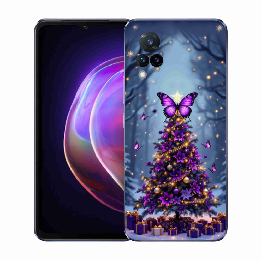 Gél borító mmCase a Vivo V21 4G/5G-n - pillangó karácsonyfa
