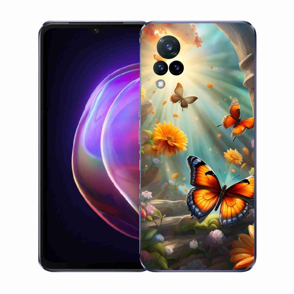 Gél borítás mmCase a Vivo V21 4G/5G-n - pillangókert 2