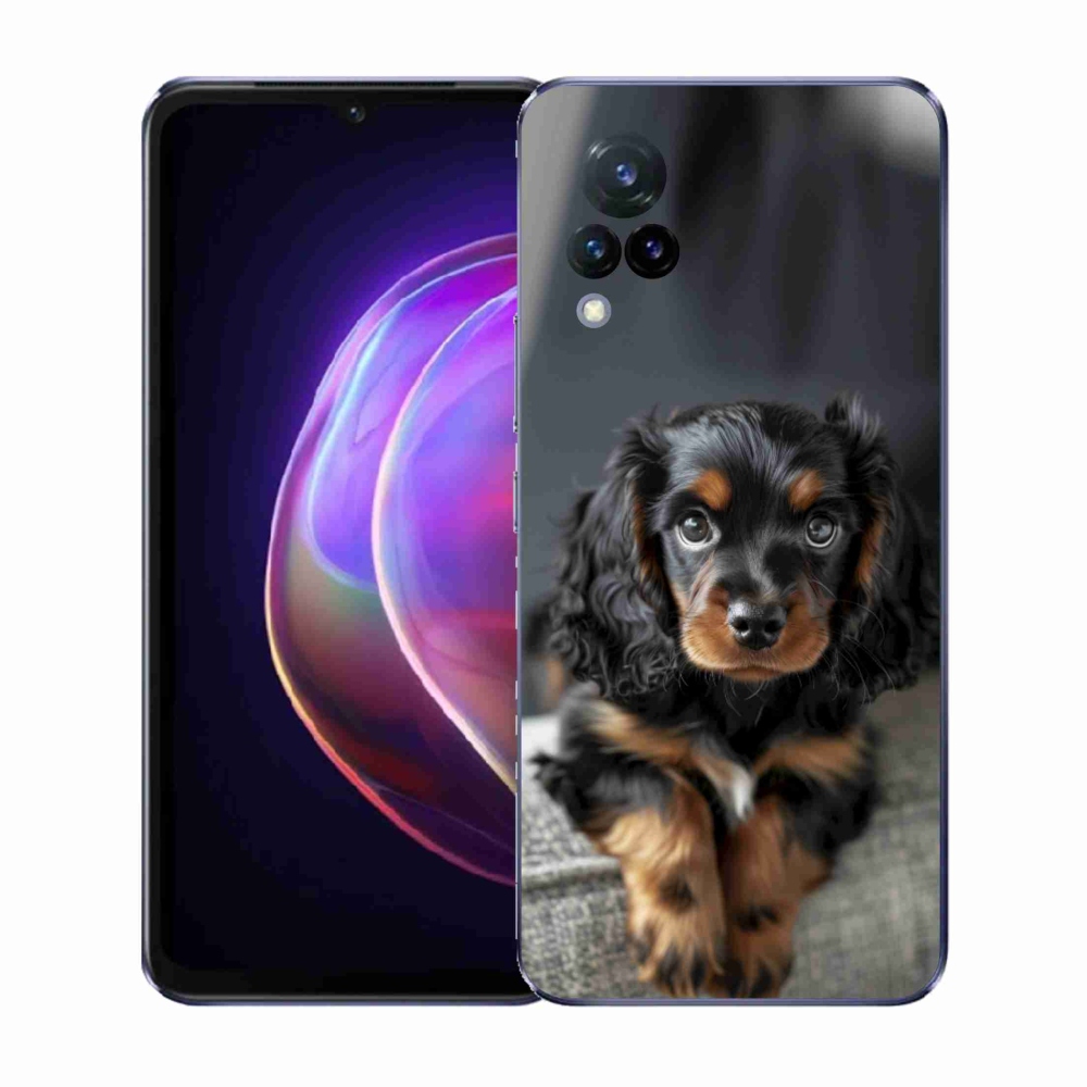 Gél borítás mmCase a Vivo V21 4G/5G készülékhez - aranyos hosszú szőrű tacskó