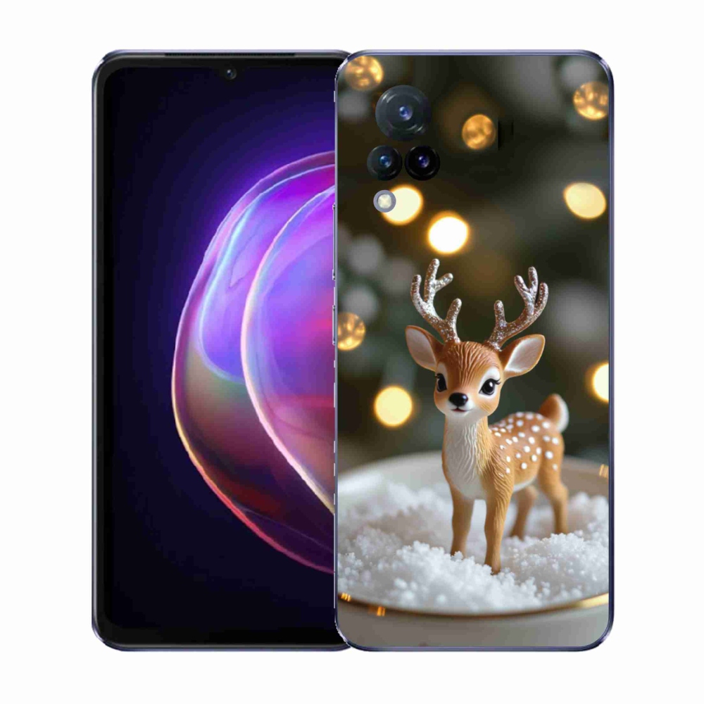 Gél borító mmCase a Vivo V21 4G/5G-hez - aranyos karácsonyi szarvasok