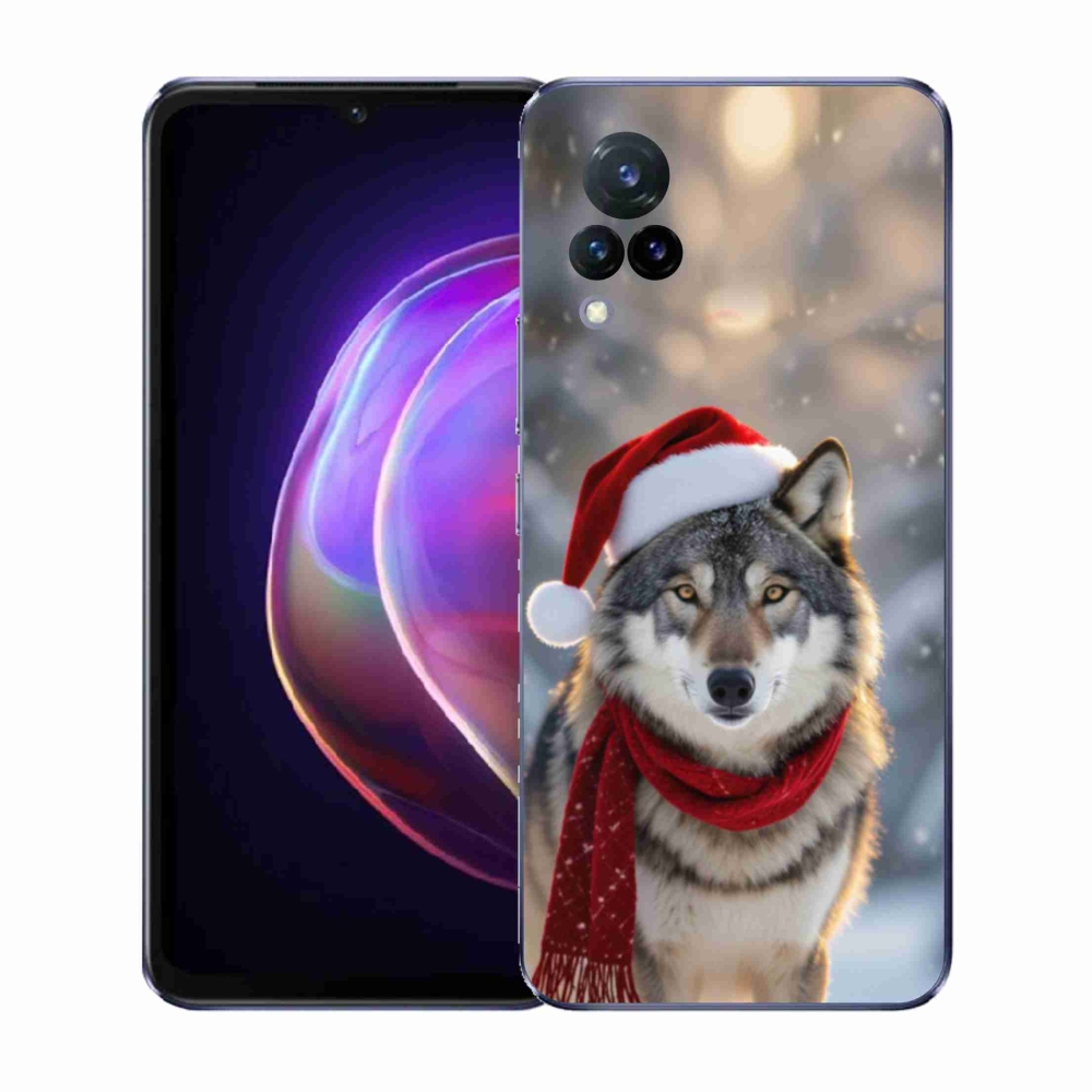 Gél borítás mmCase a Vivo V21 4G/5G-hez - Karácsonyi farkas
