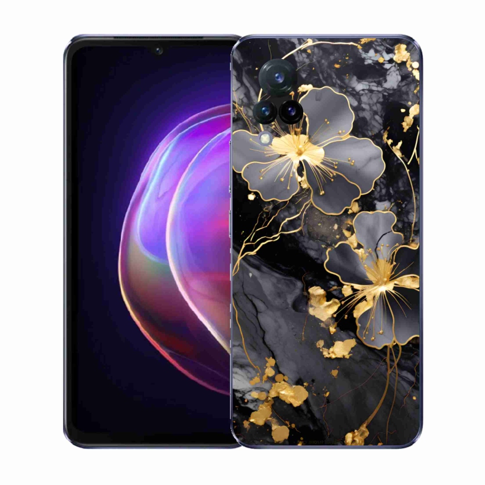 Gél borító mmCase a Vivo V21 4G/5G készülékhez - arany virágok