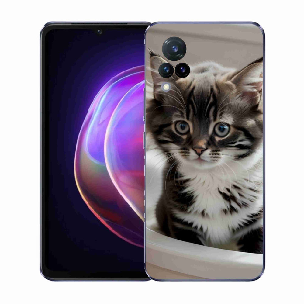Gél borító mmCase a Vivo V21 4G/5G készülékhez - kíváncsi cica
