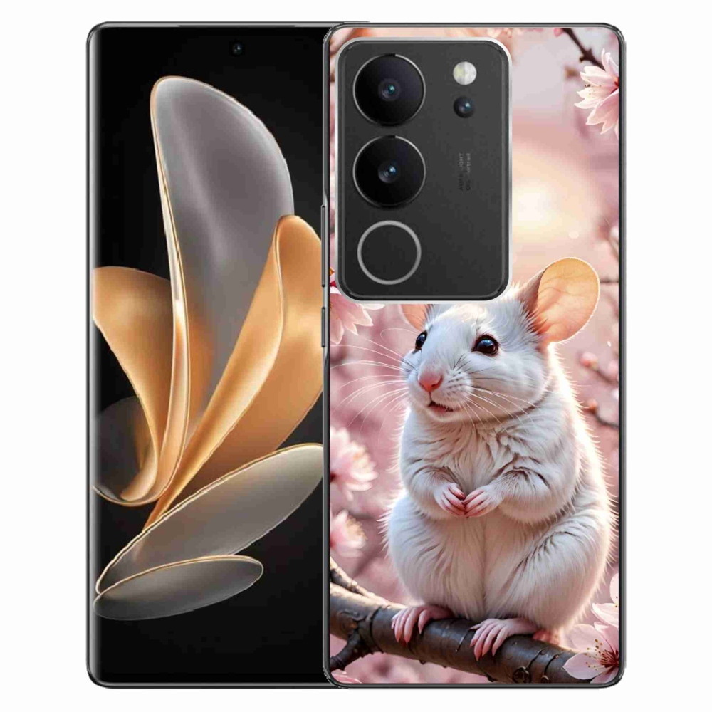mmCase gélhuzat a Vivo V29 5G-hez – fehér egér egy ágon