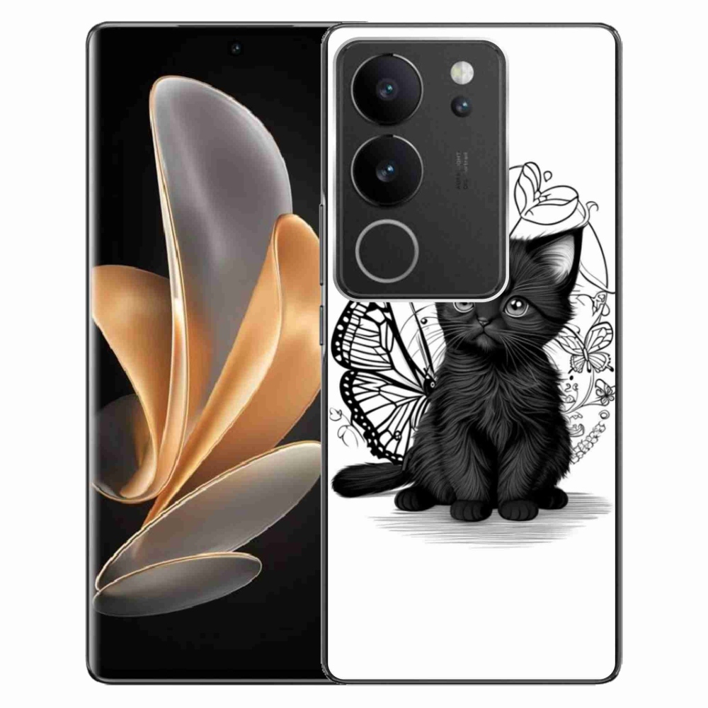 mmCase gél tok a Vivo V29 5G-hez – fekete cica