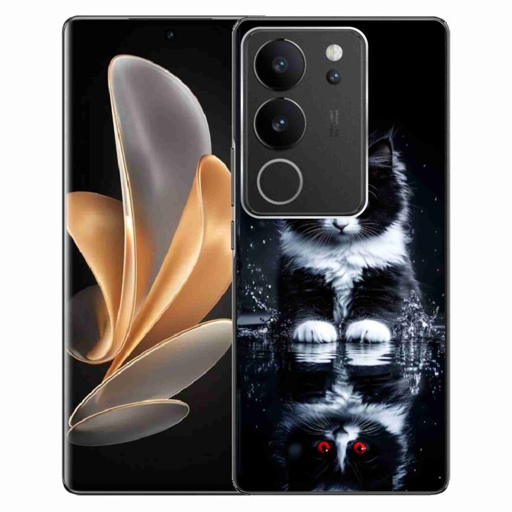 mmCase gél tok a Vivo V29 5G-hez – fekete-fehér cica