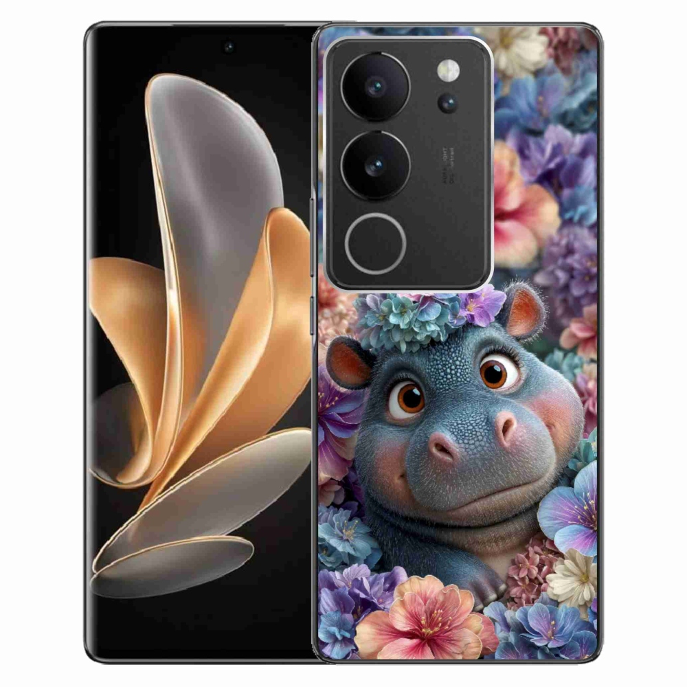mmCase géltok a Vivo V29 5G-hez – virágok között úszó kis víziló