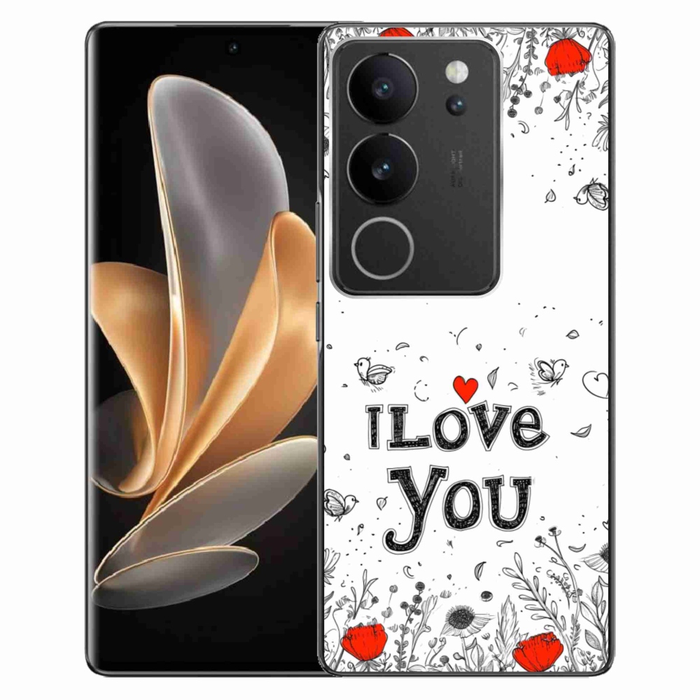 Gél borító mmCase a Vivo V29 5G-hez - Szeretlek fehér háttérrel