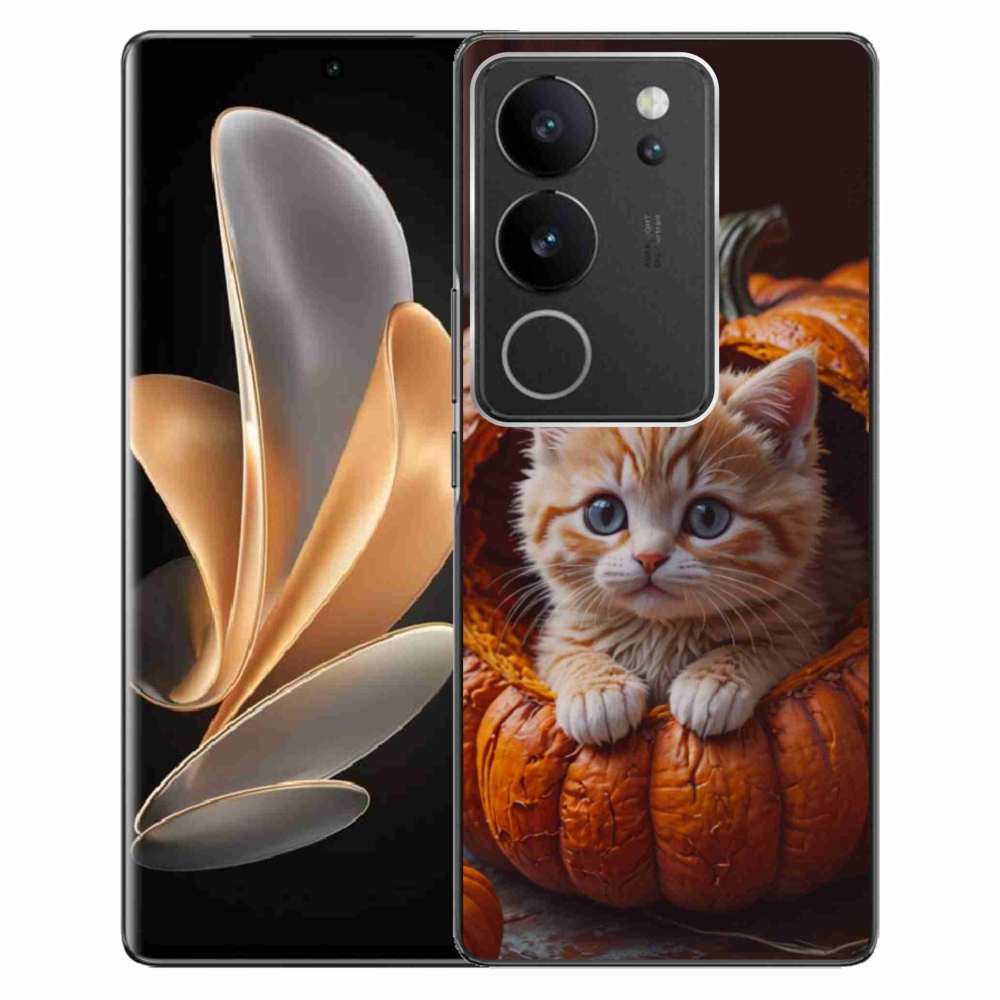 mmCase gél tok a Vivo V29 5G-hez – cica és sütőtök 2