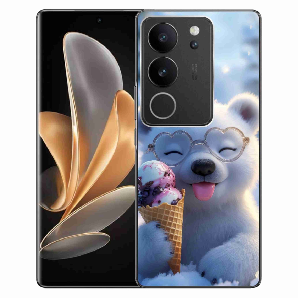 mmCase gél tok a Vivo V29 5G-hez – jégkrémet evő mackó