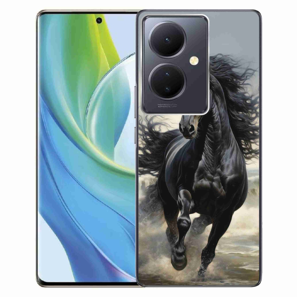 mmCase gélhuzat a Vivo V29 Lite 5G-hez – futó fekete ló