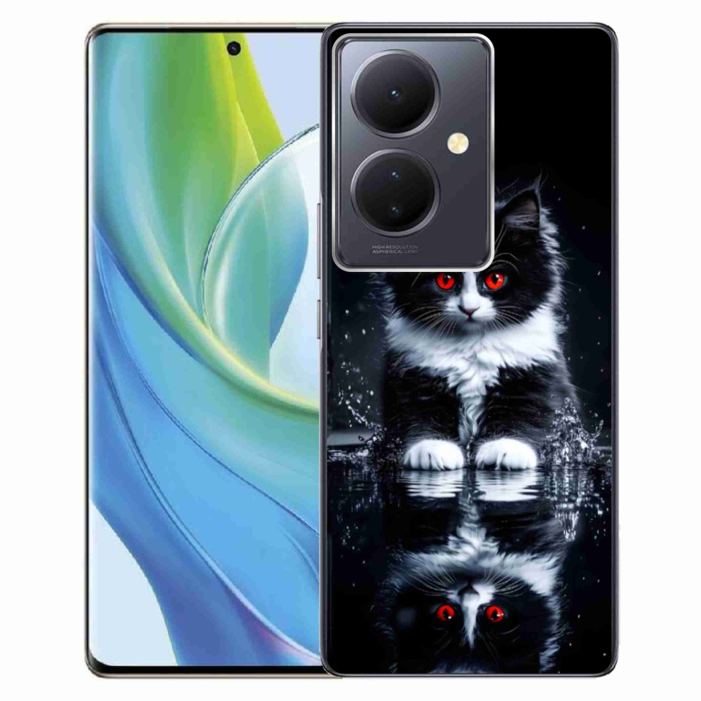 mmCase gél tok a Vivo V29 Lite 5G-hez – fekete-fehér cica