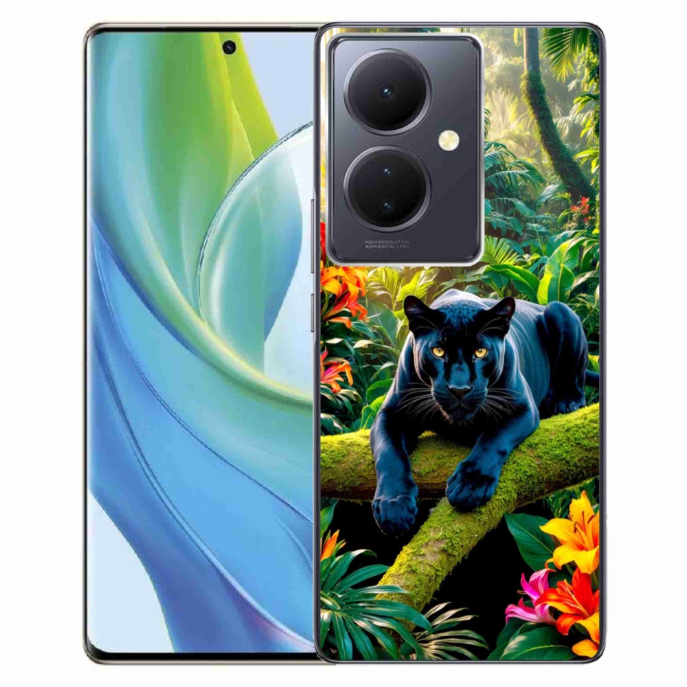 mmCase géltok a Vivo V29 Lite 5G-hez – fekete párduc a dzsungelben