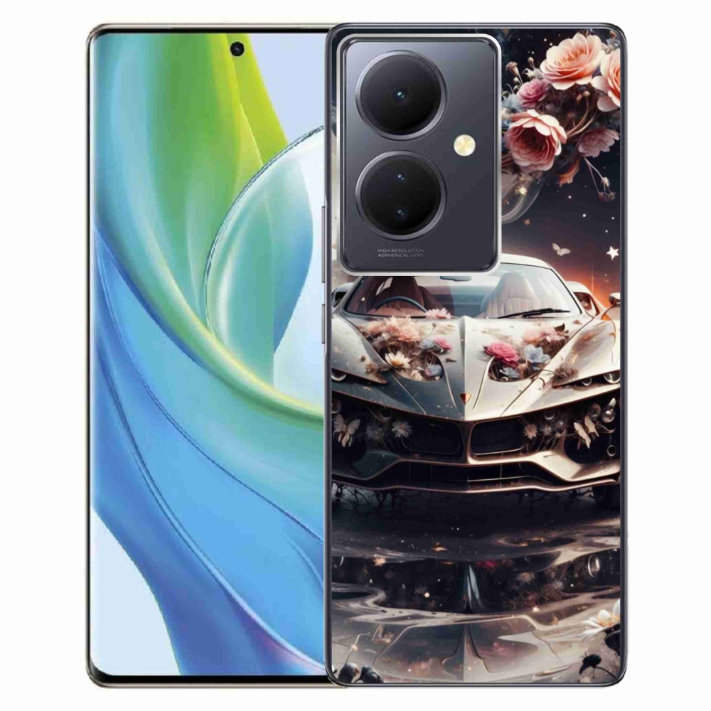 mmCase gél tok a Vivo V29 Lite 5G-hez – virágos sportautó