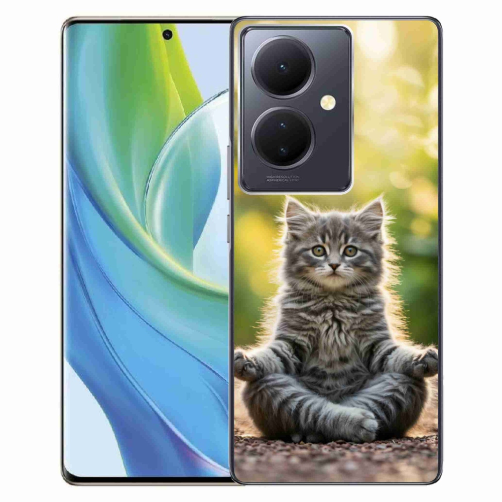 mmCase gélhuzat a Vivo V29 Lite 5G-hez – meditáló cica