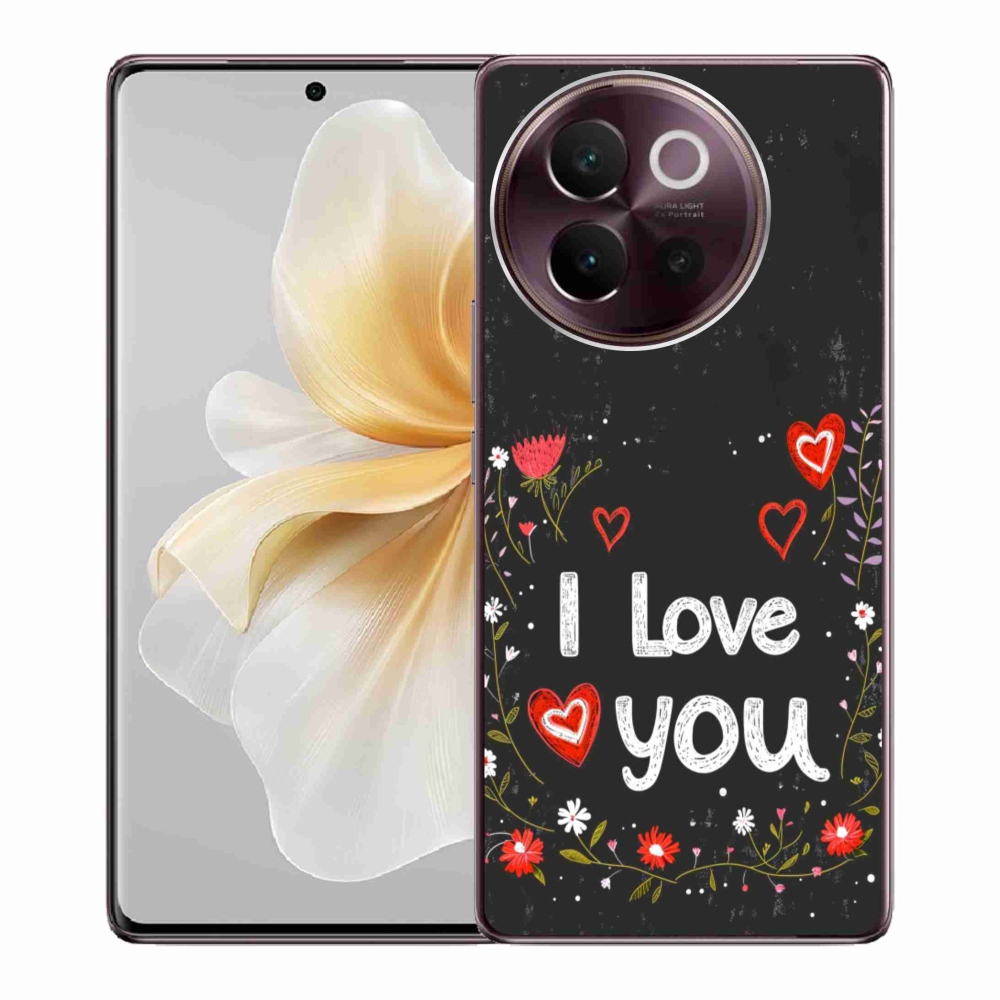 Gél borító mmCase a Vivo V40 Lite 5G-hez - Szeretlek fekete háttérrel
