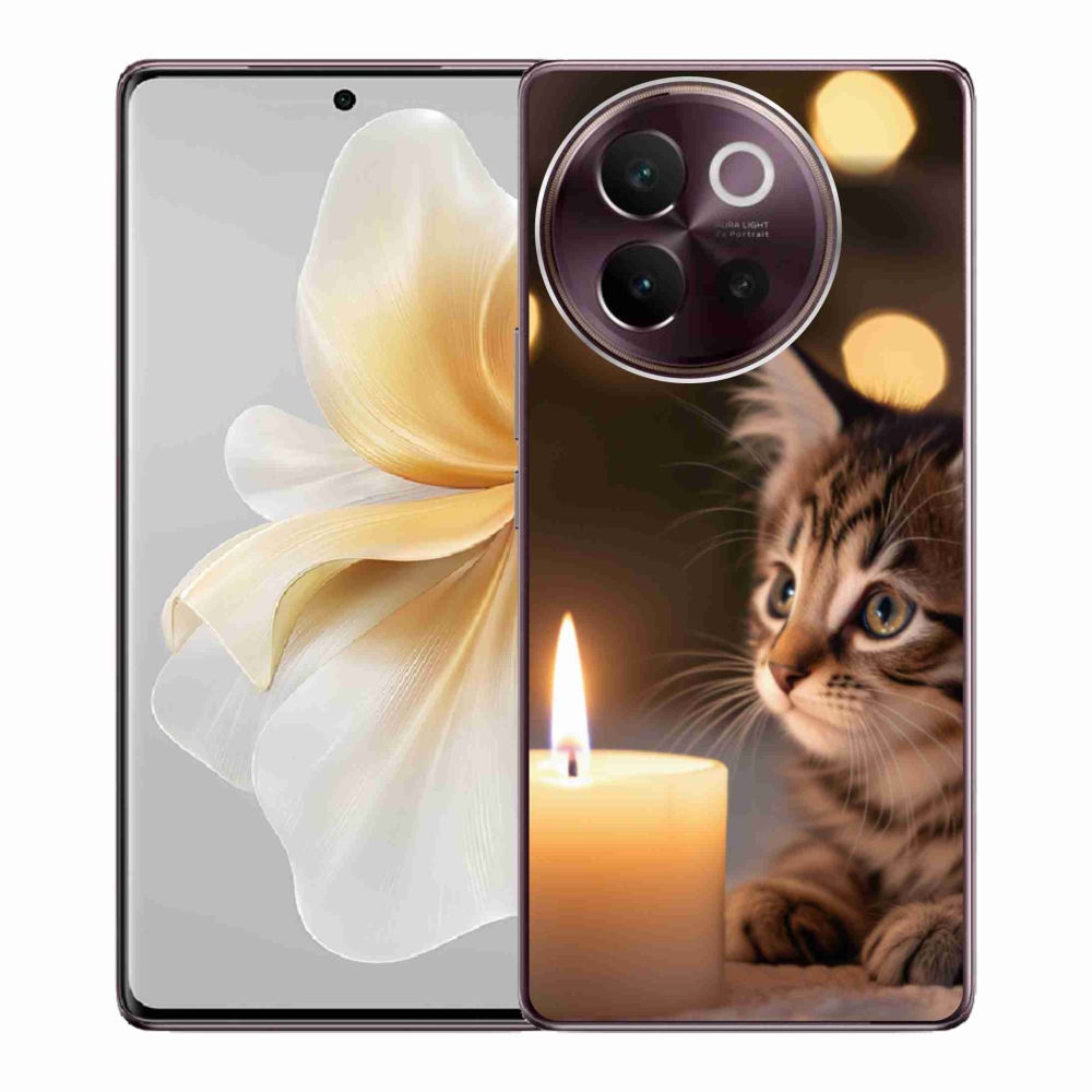 mmCase gél tok a Vivo V40 Lite 5G-hez – cica és gyertya