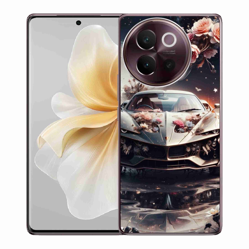 mmCase gél tok a Vivo V40 Lite 5G-hez – virágos sportautó