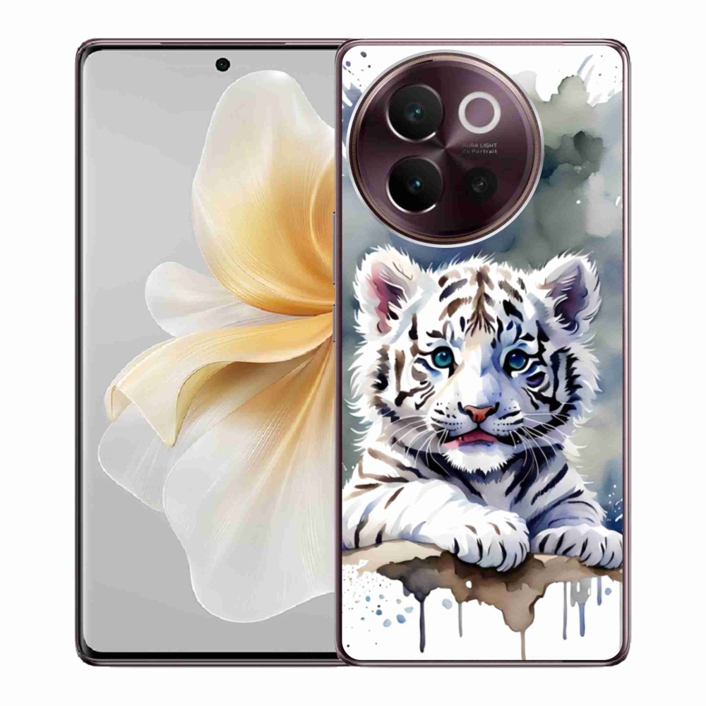 mmCase gélhuzat a Vivo V40 Lite 5G-hez – fehér tigris kölyök