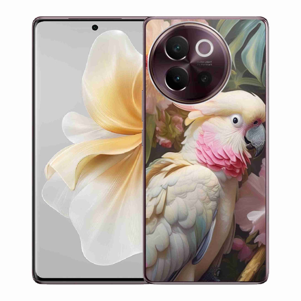 mmCase géltok a Vivo V40 Lite 5G-hez – rózsaszín kakadu papagáj 2
