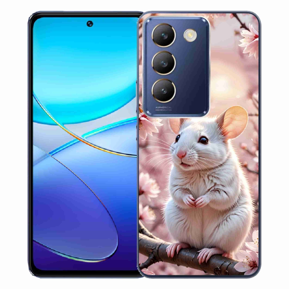 mmCase gél tok a Vivo V40 SE/5G-hez – fehér egér egy ágon