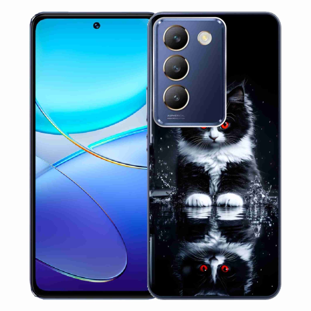 mmCase gél tok a Vivo V40 SE/5G-hez – fekete-fehér cica