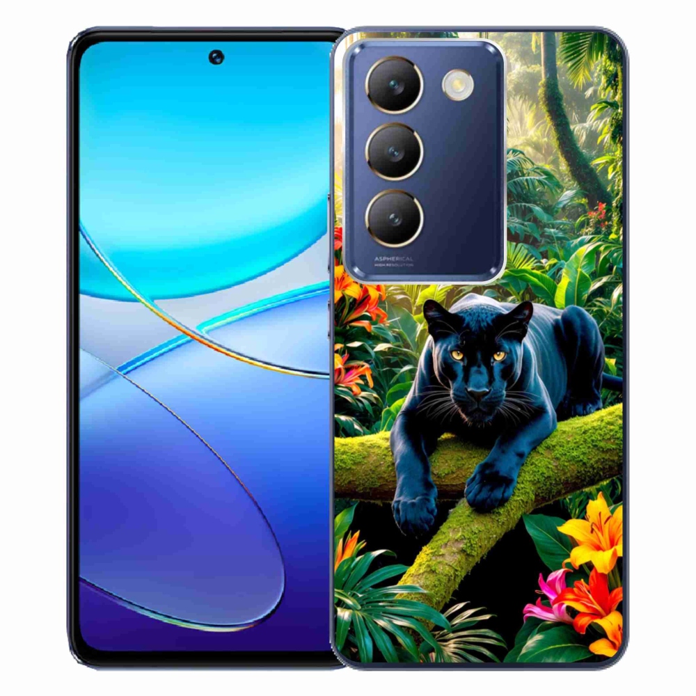 mmCase géltok a Vivo V40 SE/5G-hez – fekete párduc a dzsungelben